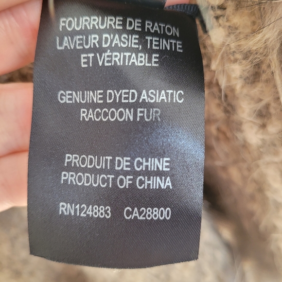 Rudsak Raccoon Fur Hooded Vest, Size M/L - Picture 7 of 16